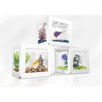 BioBubble Deco Cube Habitat 3 pack 0.5 gallons White 5.5" x 5.5" x 6" - BIO-42274815