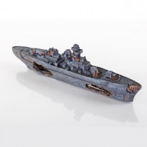 BioBubble Decorative Sunken Battleship 13" x 2.25" x 4.25" - BIO-60127700