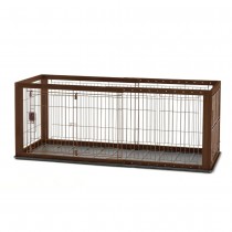 Richell Expandable Pet Crate with Floor Tray Small Brown 37" - 62.2" x 24.6" x 2.4" - R94920