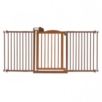 Richell One-Touch Wide Pressure Mounted Pet Gate II Brown 32.1" - 62.8" x 2" x 30.5" - R94932