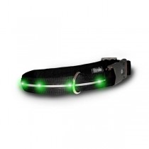 Visiglo Black Nylon Collar with Jade Green LED