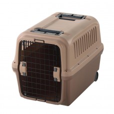 Richell Mobile Pet Carrier Tan/Brown 26.2" x 18.3" x 20.1"  - R94915